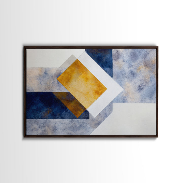 Asymmetric Squares with Crisp Modern Edges Canvas Print, Color Block Art, Whimsical Art, Living Room Decor, Oil Painting, CBA-3x2-61