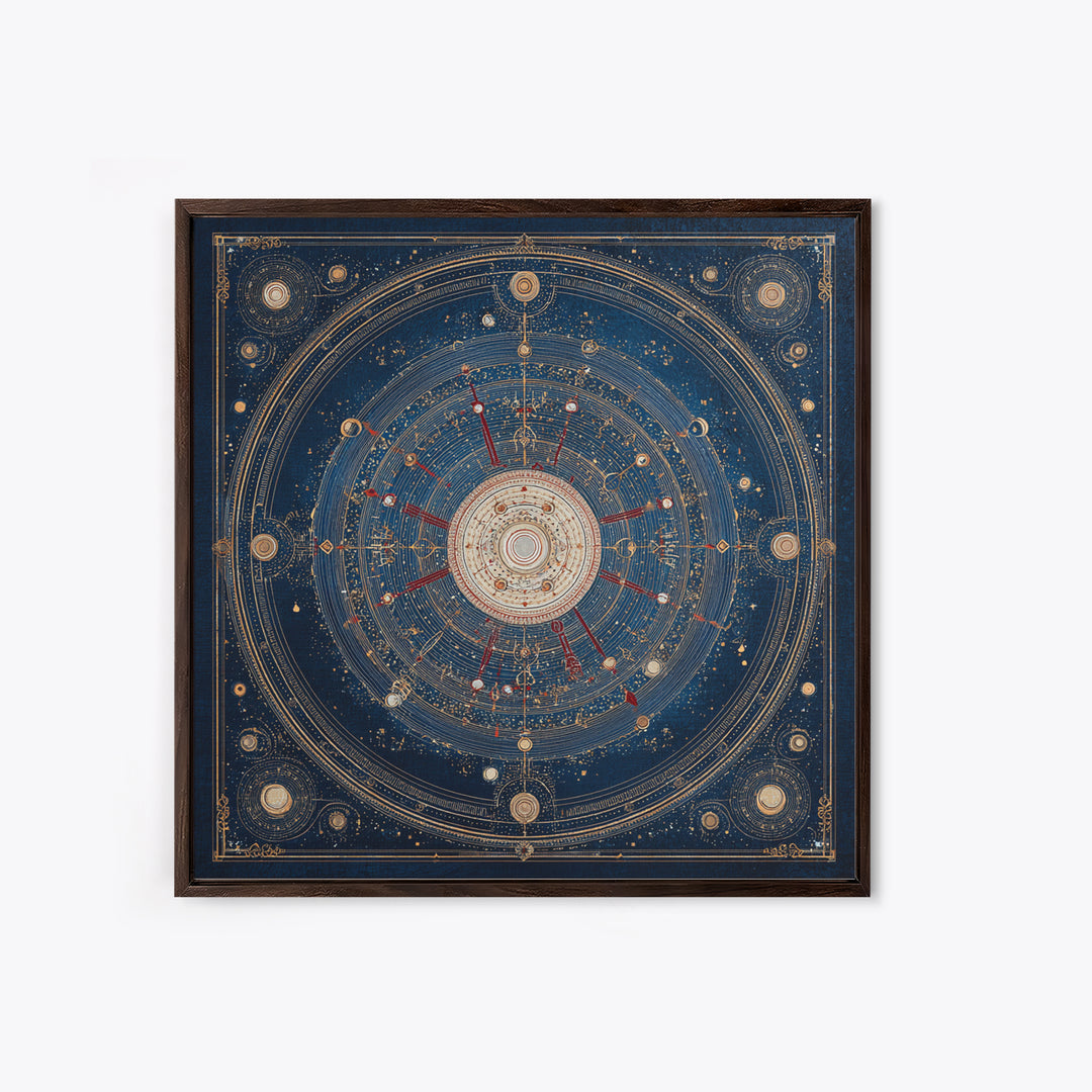 Glowing Planet with Rings and Tiny Moons Canvas Print, Celestial Art, Colorful Wall Art, Living Room Decor, Oil Painting, CEL-1x1-30