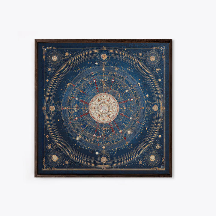 Glowing Planet with Rings and Tiny Moons Canvas Print, Celestial Art, Colorful Wall Art, Living Room Decor, Oil Painting, CEL-1x1-30