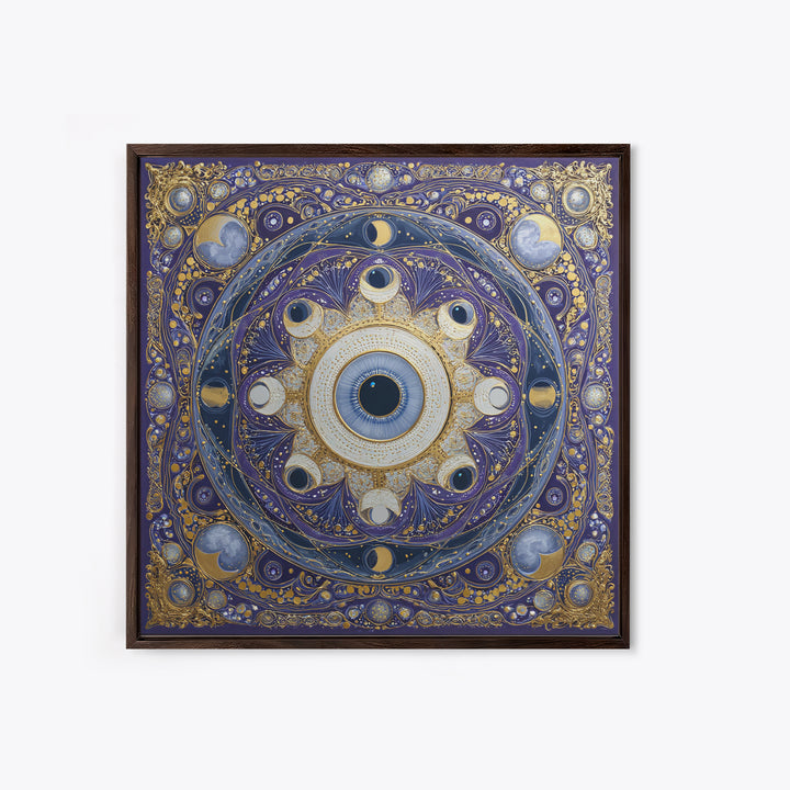 Mystic Eye Surrounded by Moons and Constellations Canvas Print, Celestial Art, Luxury Decor, Living Room Decor, Celestial, CEL-1x1-40
