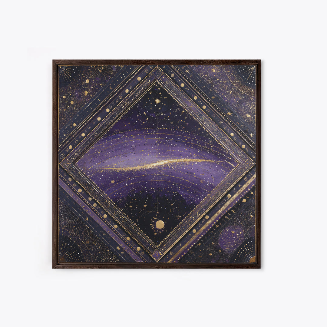 Dreamlike Comet Crossing a Violet Sky Canvas Print, Celestial Art, Whimsical Art, Living Room Decor, Fine Art, Celestial, CEL-1x1-60