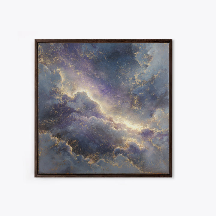 Galaxy Swirl with Jewel Tone Nebula Clouds Canvas Print, Celestial Art, Minimalist Art, Living Room Decor, Fine Art, Celestial, CEL-1x1-92