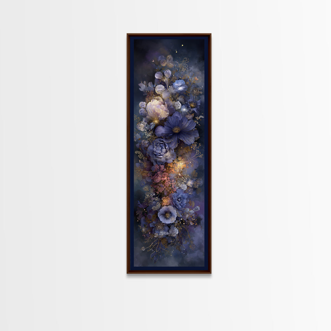 Planetary Botanical Wreath Canvas Print, Celestial Art, Downloadable Prints, Living Room Decor, Watercolor Art, Celestial, CEL-1x3-2