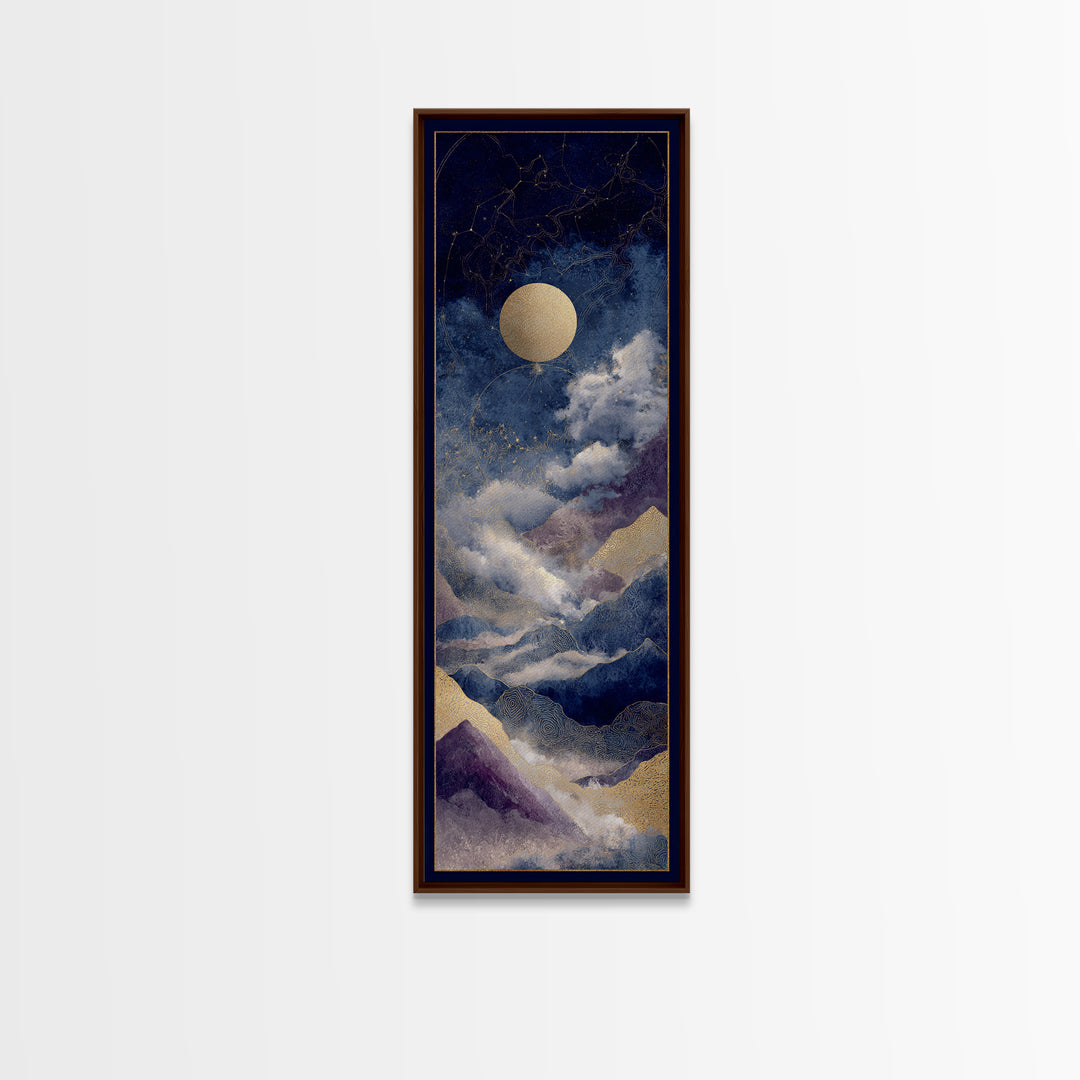 Gold Constellation Map on Deep Navy Texture Canvas Print, Celestial Art, Art Prints, Living Room Decor, Fine Art, Celestial, CEL-1x3-68