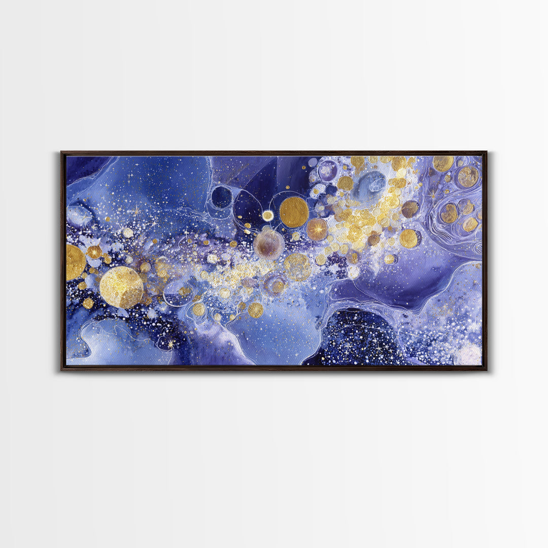 Astronaut Helmet Reflecting a Field of Stars Canvas Print, Celestial Art, Modern Art, Living Room Decor, Celestial, CEL-2x1-59