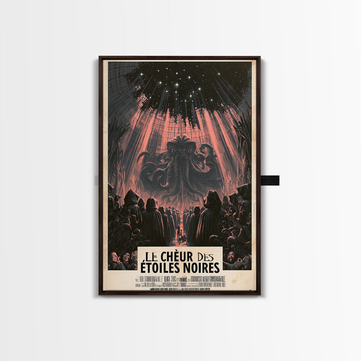 The Choir Of Black Stars, French Language Horror Movie Poster, 1960s Horror Art, Lovecraftian Horror Poster, Framed Canvas Print