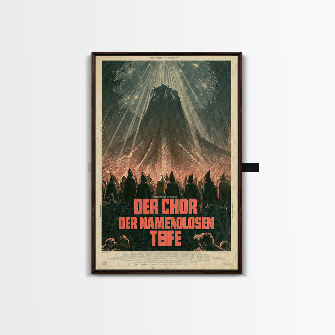 The Choir Of The Nameless Deep, German Language Horror Movie Poster, 1960s Horror Art, Lovecraftian Horror Poster, Framed Canvas Print