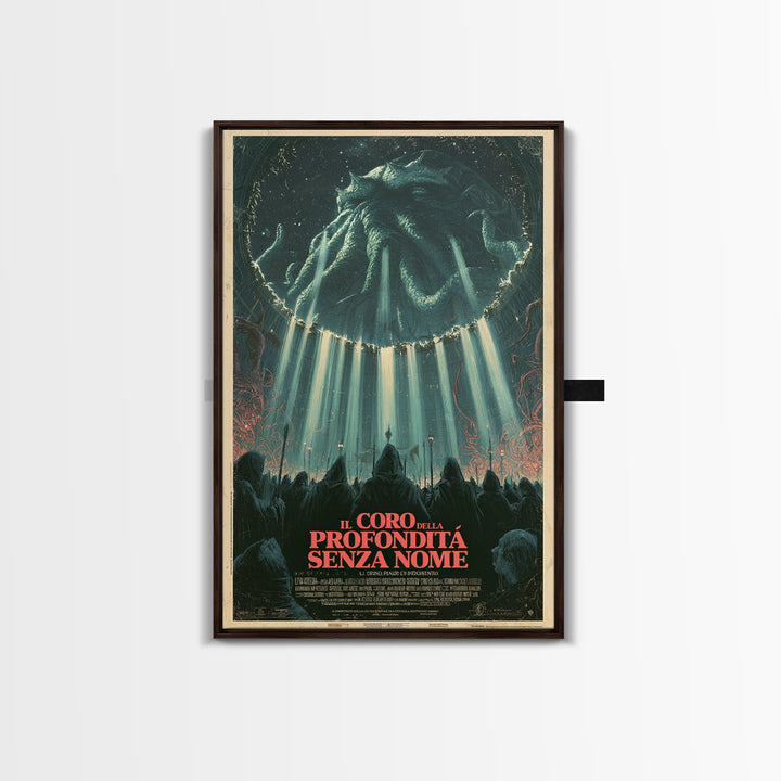 The Choir Of The Nameless Deep, Italian Language Horror Movie Poster, 1970s Horror Art, Eldritch Cinema Wall Art, Framed Canvas Print