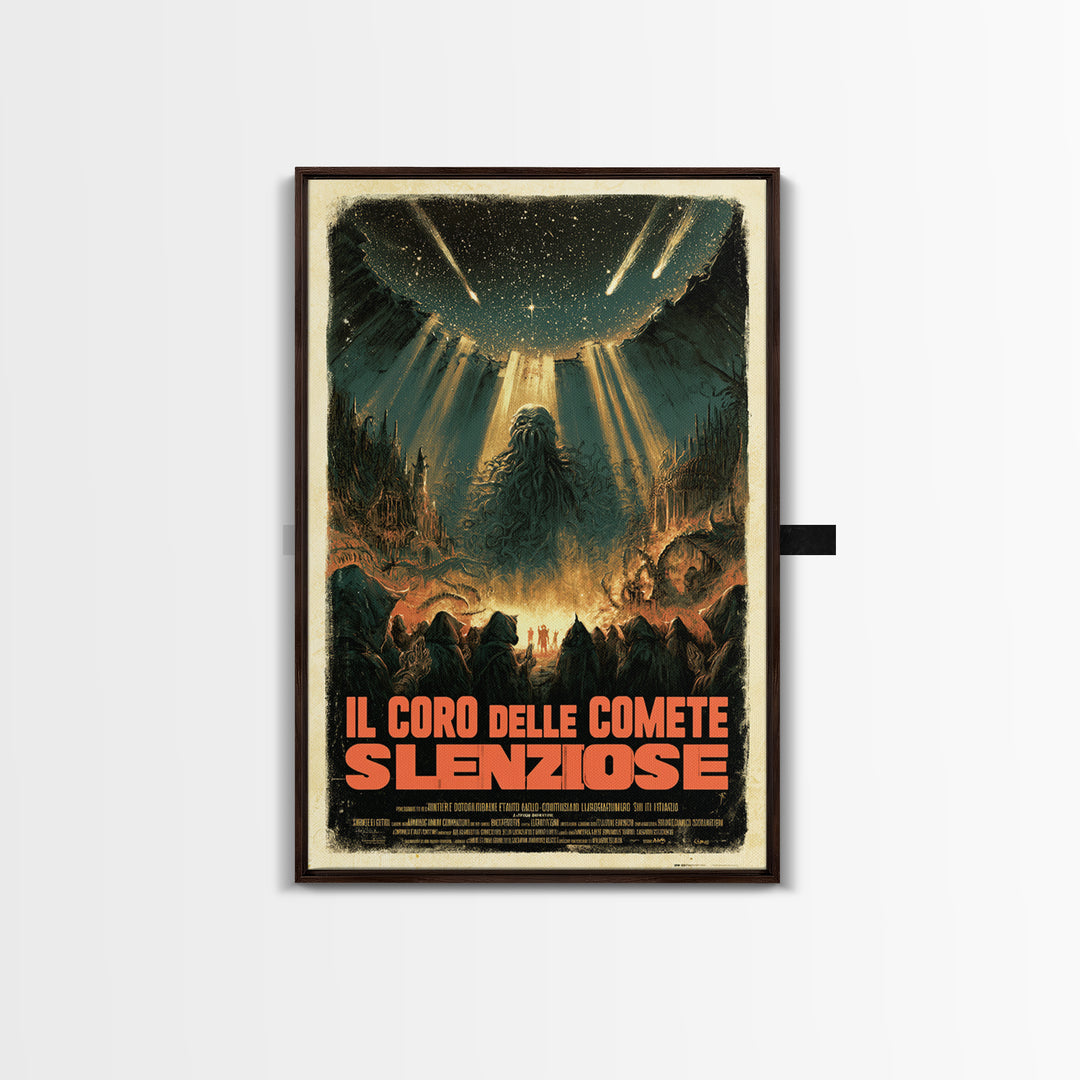 The Choir Of Silent Comets, Italian Language Horror Movie Poster, 1970s Horror Art, Lovecraftian Horror Poster, Framed Canvas Print