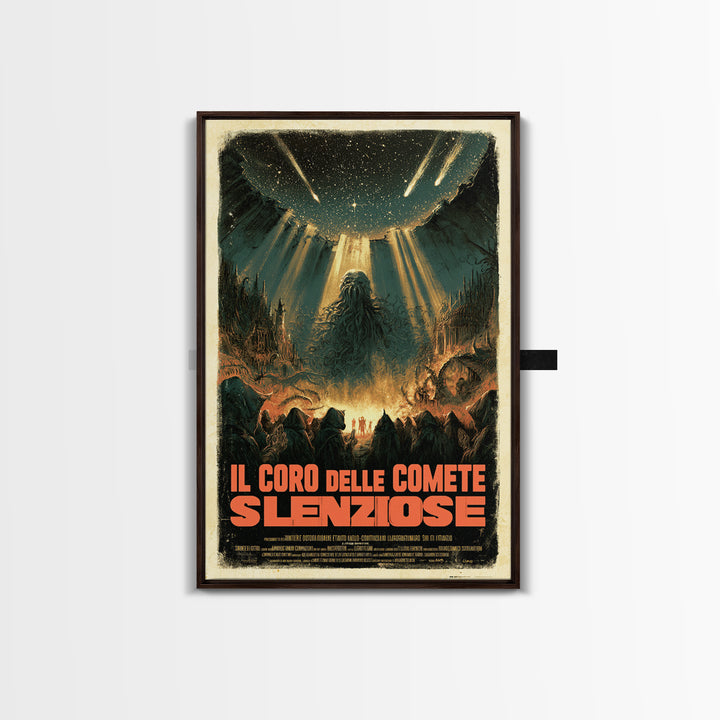 The Choir Of Silent Comets, Italian Language Horror Movie Poster, 1970s Horror Art, Lovecraftian Horror Poster, Framed Canvas Print