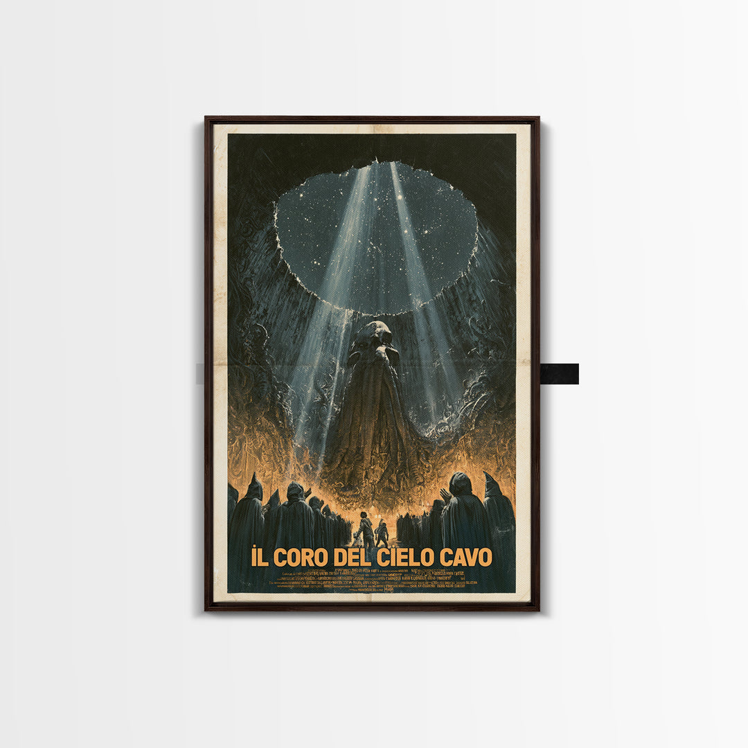 The Choir Of The Hollow Sky, Italian Language Horror Movie Poster, 1970s Horror Art, Eldritch Cinema Wall Art, Framed Canvas Print