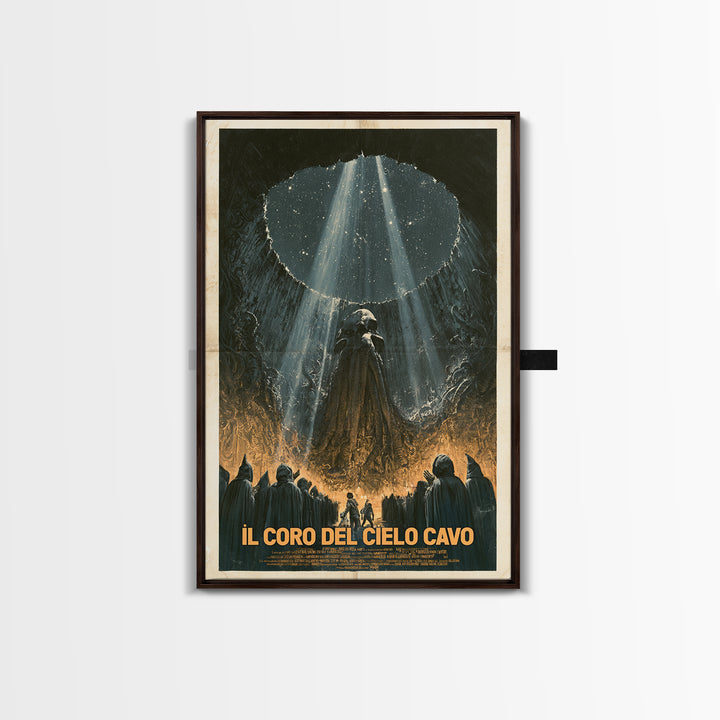 The Choir Of The Hollow Sky, Italian Language Horror Movie Poster, 1970s Horror Art, Eldritch Cinema Wall Art, Framed Canvas Print