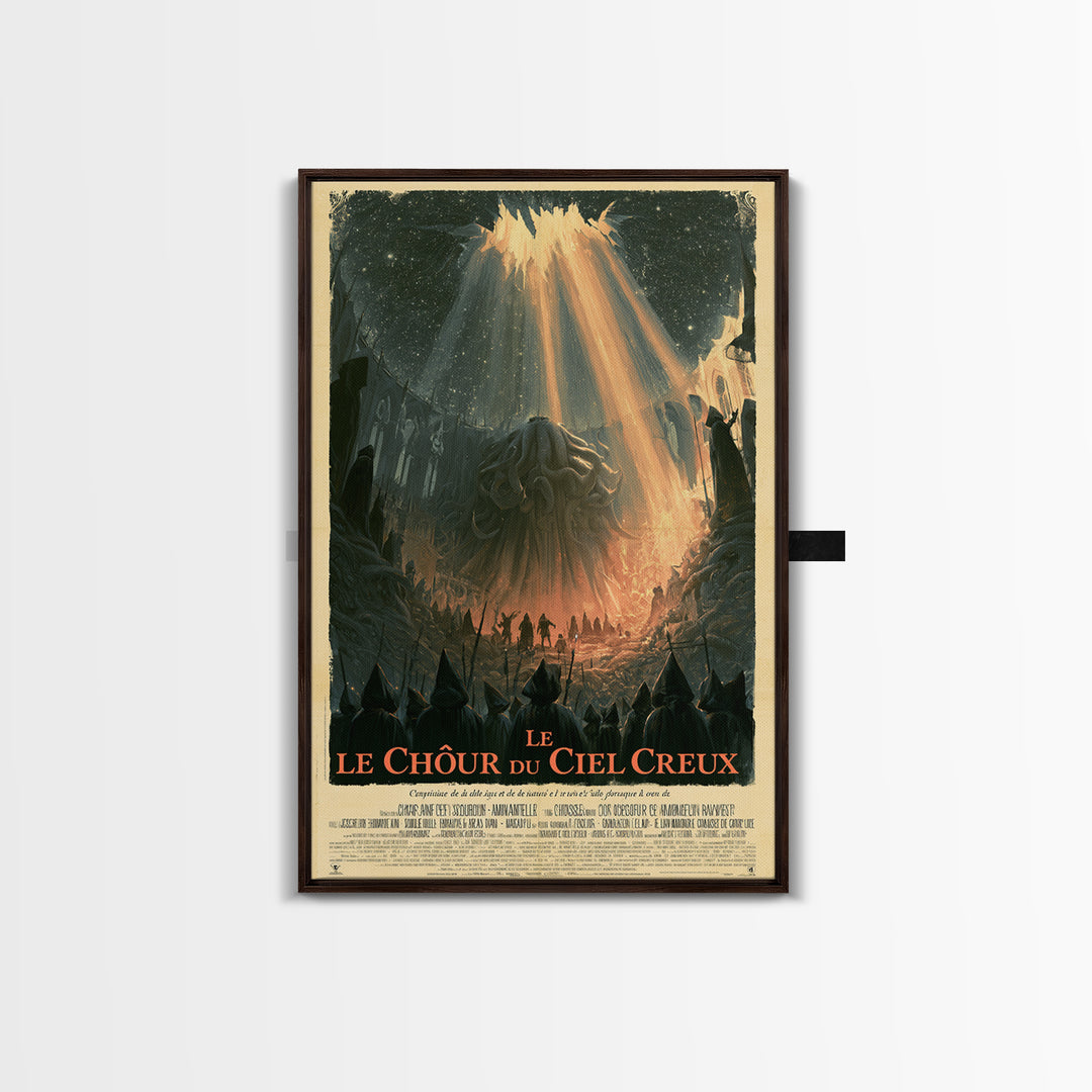 The Choir Of The Hollow Sky, French Language Horror Movie Poster, 1960s Horror Art, Cult Horror Poster, Framed Canvas Print