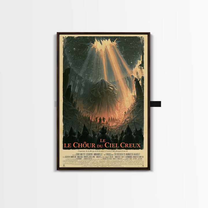 The Choir Of The Hollow Sky, French Language Horror Movie Poster, 1960s Horror Art, Cult Horror Poster, Framed Canvas Print