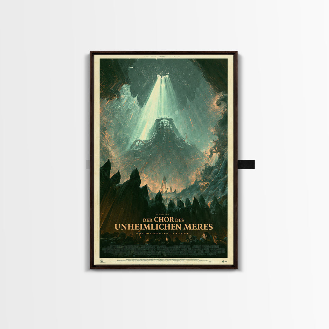 The Choir Of The Eldritch Sea, German Language Horror Movie Poster, 1960s Horror Art, Eldritch Cinema Wall Art, Framed Canvas Print