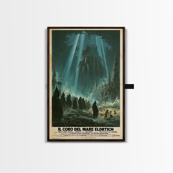 The Choir Of The Eldritch Sea, Italian Language Horror Movie Poster, 1970s Horror Art, Cult Horror Poster, Framed Canvas Print