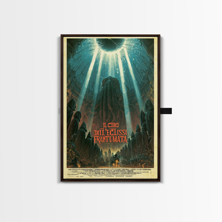 The Choir Of The Shattered Eclipse, Italian Language Horror Movie Poster, 1970s Horror Art, Lovecraftian Horror Poster, Framed Canvas Print