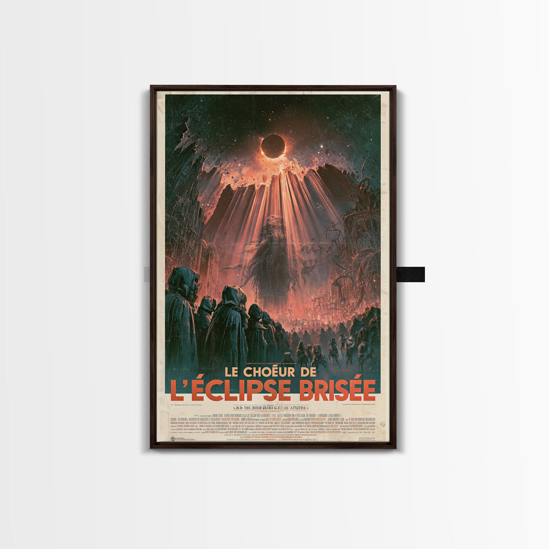 The Choir Of The Shattered Eclipse, French Language Horror Movie Poster, 1960s Horror Art, Cosmic Horror Movie Art, Canvas Print