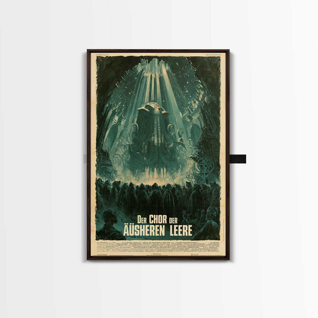 The Choir Of The Outer Void, German Language Horror Movie Poster, 1960s Horror Art, Lovecraftian Horror Poster, Framed Canvas Print