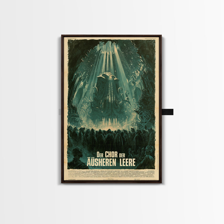 The Choir Of The Outer Void, German Language Horror Movie Poster, 1960s Horror Art, Lovecraftian Horror Poster, Framed Canvas Print