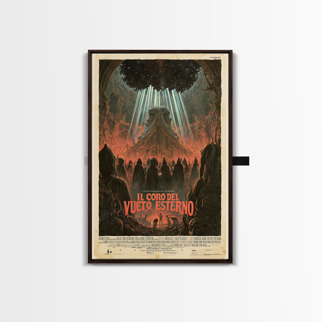 The Choir Of The Outer Void, Italian Language Horror Movie Poster, 1970s Horror Art, Lovecraftian Horror Poster, Framed Canvas Print