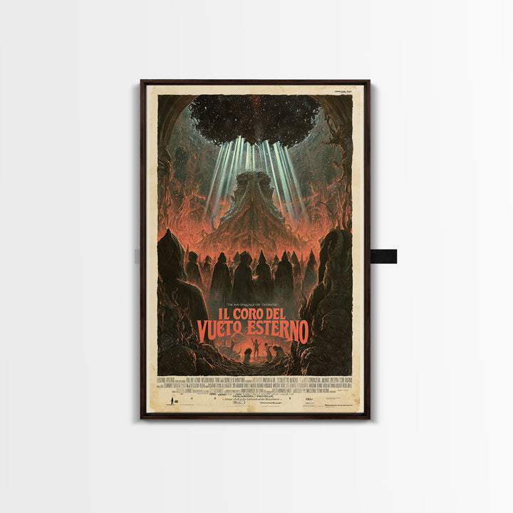 The Choir Of The Outer Void, Italian Language Horror Movie Poster, 1970s Horror Art, Lovecraftian Horror Poster, Framed Canvas Print