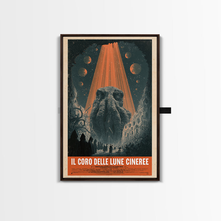 The Choir Of Ashen Moons, Italian Language Horror Movie Poster, 1970s Horror Art, Eldritch Cinema Wall Art, Framed Canvas Print