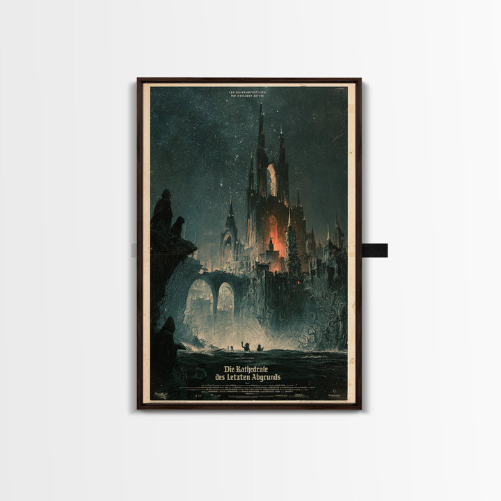 The Cathedral Of The Last Abyss, German Language Horror Movie Poster, 1960s Horror Art, Gothic Cinema Wall Art, Framed Canvas Print
