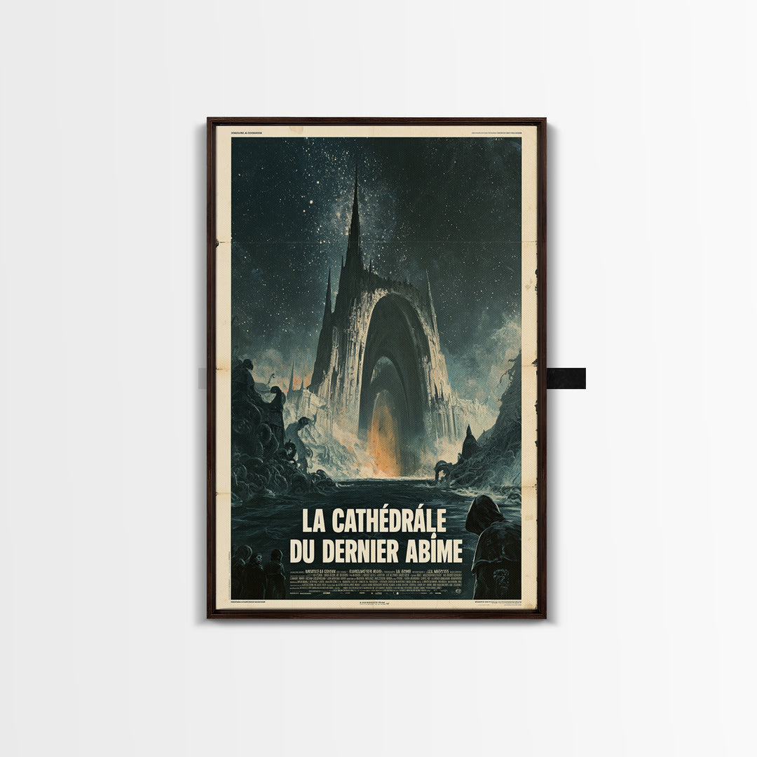 The Cathedral Of The Last Abyss, French Language Horror Movie Poster, 1960s Horror Art, Eldritch Cinema Wall Art, Framed Canvas Print