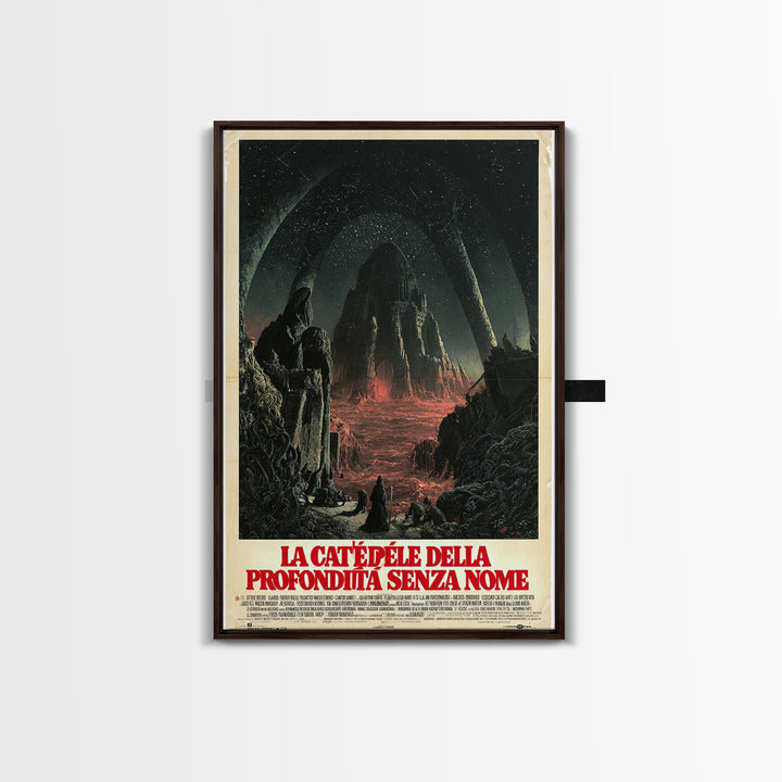 The Cathedral Of The Nameless Deep, Italian Language Horror Movie Poster, 1970s Horror Art, Cult Horror Poster, Framed Canvas Print