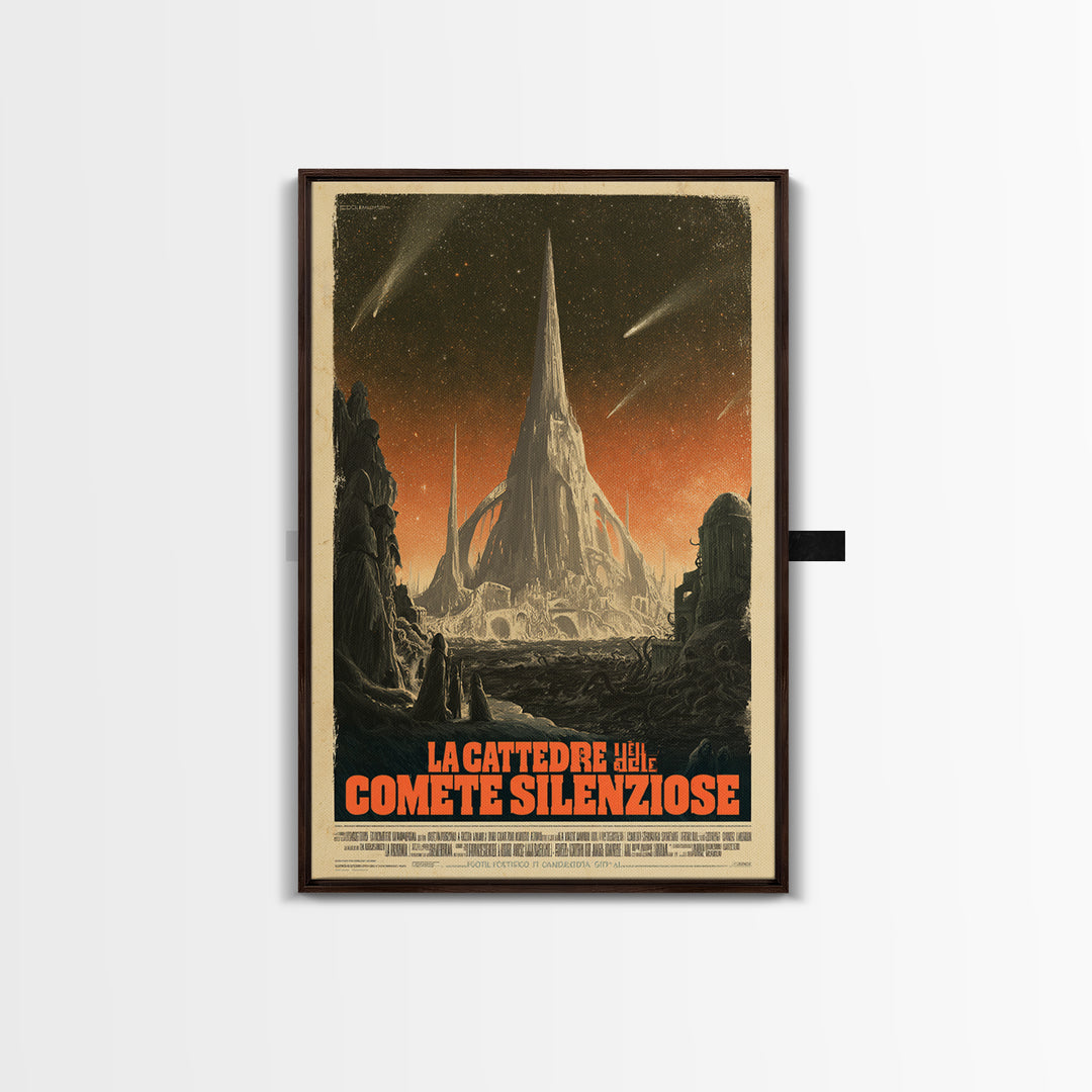 The Cathedral Of Silent Comets, Italian Language Horror Movie Poster, 1970s Horror Art, Lovecraftian Horror Poster, Framed Canvas Print