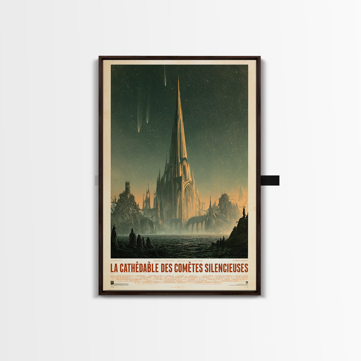 The Cathedral Of Silent Comets, French Language Horror Movie Poster, 1960s Horror Art, Cult Horror Poster, Framed Canvas Print