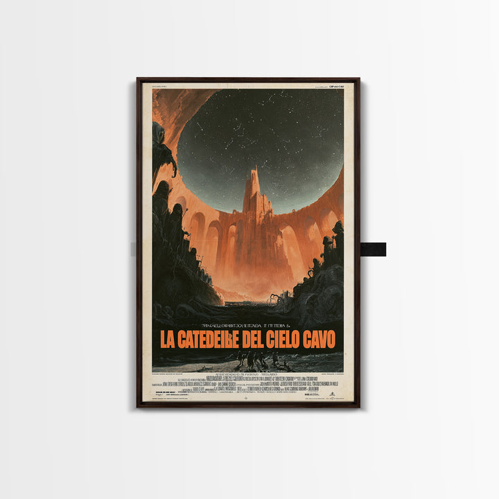 The Cathedral Of The Hollow Sky, Italian Language Horror Movie Poster, 1970s Horror Art, Eldritch Cinema Wall Art, Framed Canvas Print