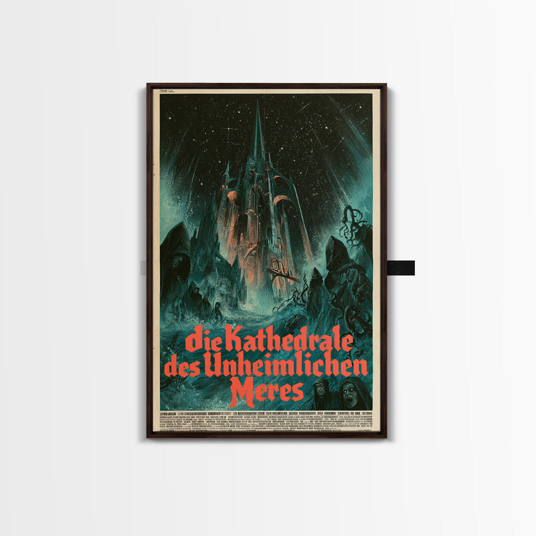 The Cathedral Of The Eldritch Sea, German Language Horror Movie Poster, 1960s Horror Art, Retro Horror Movie Art, Canvas Print