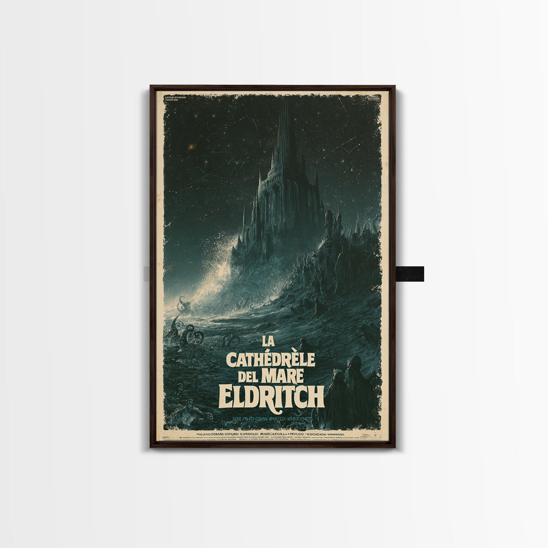 The Cathedral Of The Eldritch Sea, Italian Language Horror Movie Poster, 1970s Horror Art, Cult Horror Poster, Framed Canvas Print