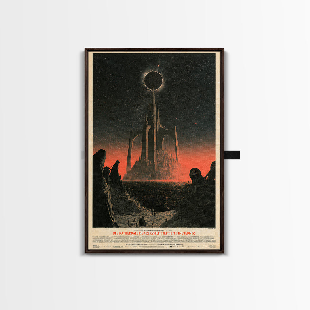 The Cathedral Of The Shattered Eclipse, German Language Horror Movie Poster, 1960s Horror Art, Retro Horror Movie Art, Canvas Print