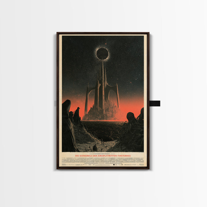 The Cathedral Of The Shattered Eclipse, German Language Horror Movie Poster, 1960s Horror Art, Retro Horror Movie Art, Canvas Print