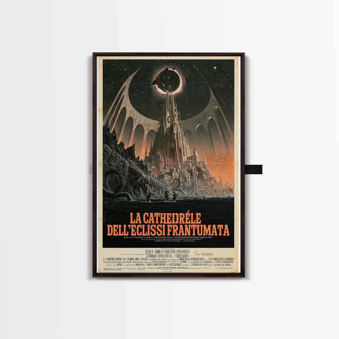 The Cathedral Of The Shattered Eclipse, Italian Language Horror Movie Poster, 1970s Horror Art, Gothic Cinema Wall Art, Framed Canvas Print