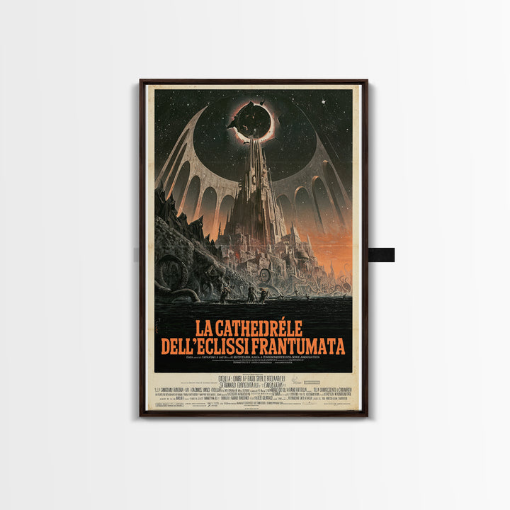 The Cathedral Of The Shattered Eclipse, Italian Language Horror Movie Poster, 1970s Horror Art, Gothic Cinema Wall Art, Framed Canvas Print