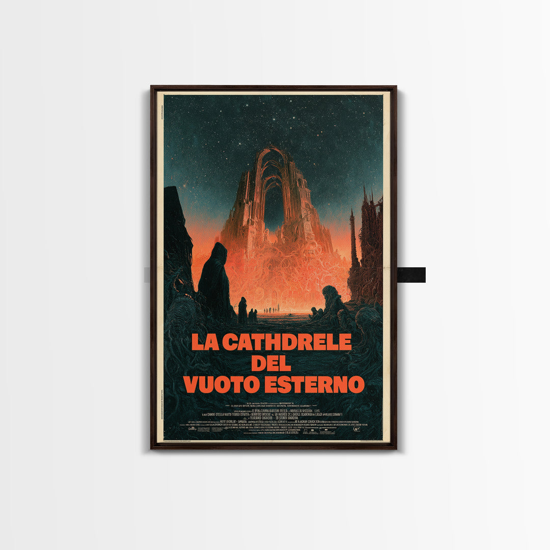 The Cathedral Of The Outer Void, Italian Language Horror Movie Poster, 1970s Horror Art, Eldritch Cinema Wall Art, Framed Canvas Print