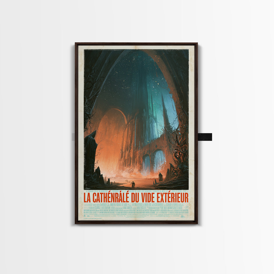The Cathedral Of The Outer Void, French Language Horror Movie Poster, 1960s Horror Art, Lovecraftian Horror Poster, Framed Canvas Print