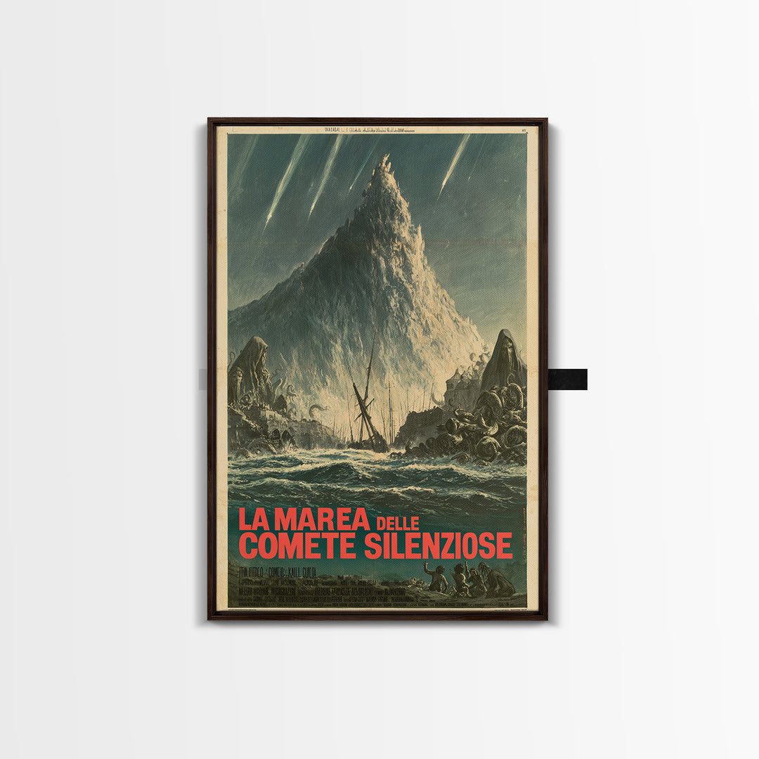 The Tide Of Silent Comets, Italian Language Horror Movie Poster, 1970s Horror Art, Lovecraftian Horror Poster, Framed Canvas Print