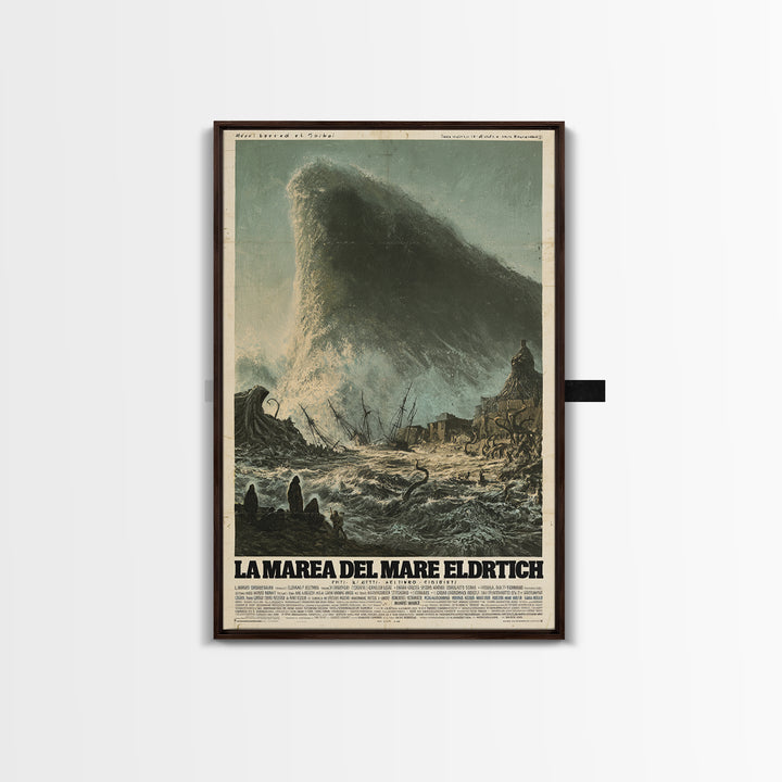 The Tide Of The Eldritch Sea, Italian Language Horror Movie Poster, 1970s Horror Art, Gothic Cinema Wall Art, Framed Canvas Print