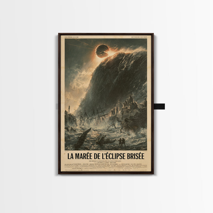 The Tide Of The Shattered Eclipse, French Language Horror Movie Poster, 1960s Horror Art, Cult Horror Poster, Framed Canvas Print