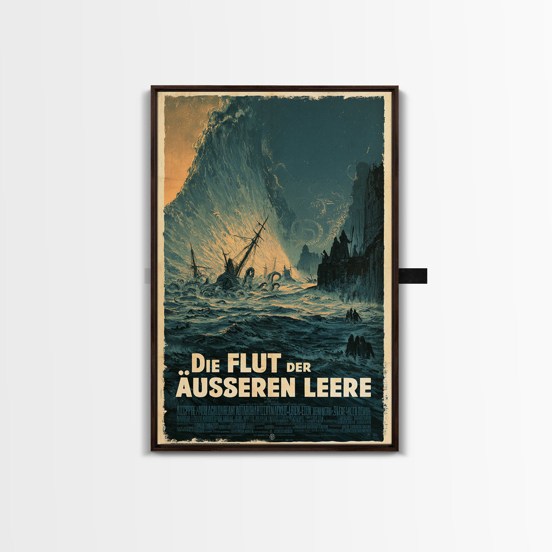 The Tide Of The Outer Void, German Language Horror Movie Poster, 1960s Horror Art, Eldritch Cinema Wall Art, Framed Canvas Print