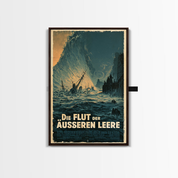 The Tide Of The Outer Void, German Language Horror Movie Poster, 1960s Horror Art, Eldritch Cinema Wall Art, Framed Canvas Print