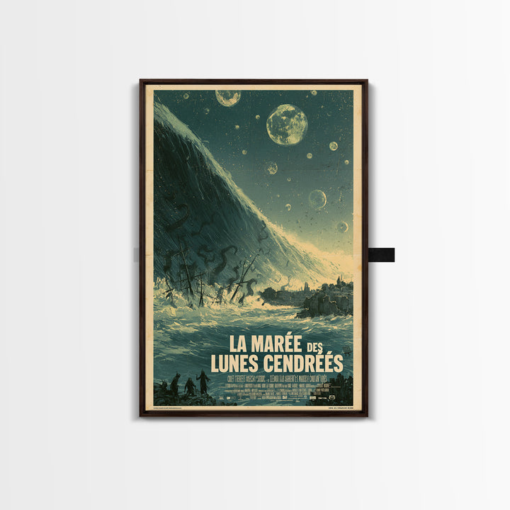 The Tide Of Ashen Moons, French Language Horror Movie Poster, 1960s Horror Art, Gothic Cinema Wall Art, Framed Canvas Print
