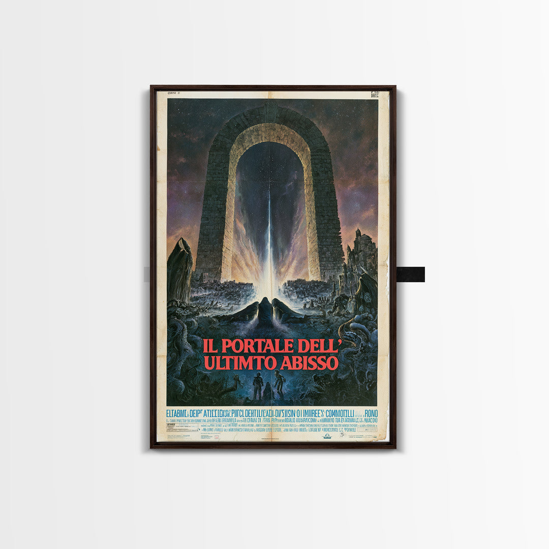The Gate Of The Last Abyss, Italian Language Horror Movie Poster, 1970s Horror Art, Cult Horror Poster, Framed Canvas Print, Horror Wall Art