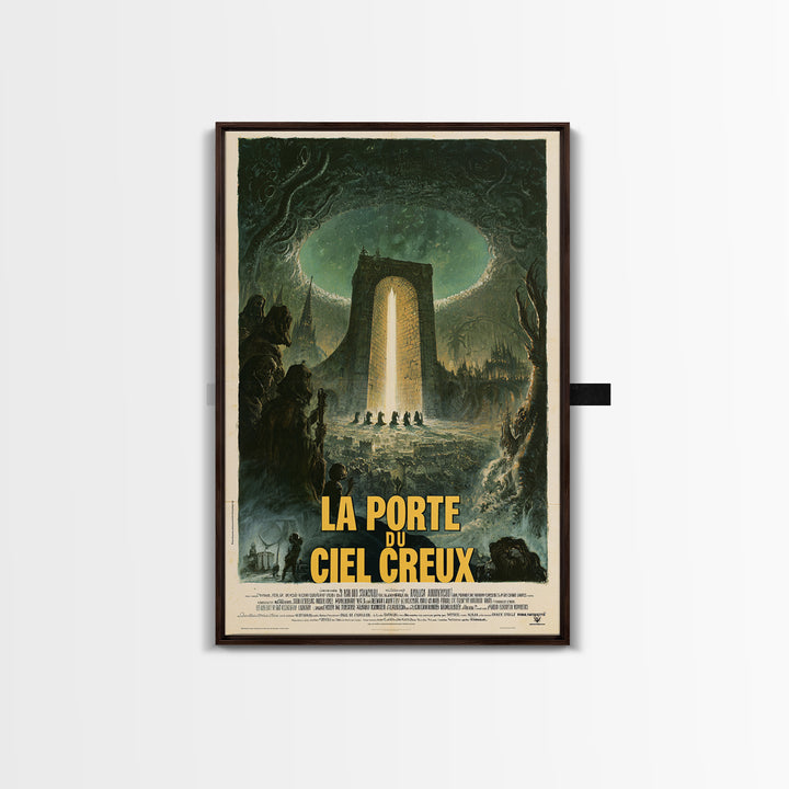 The Gate Of The Hollow Sky, French Language Horror Movie Poster, 1960s Horror Art, Eldritch Cinema Wall Art, Framed Canvas Print