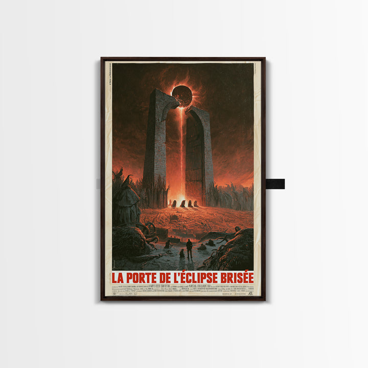The Gate Of The Shattered Eclipse, French Language Horror Movie Poster, 1960s Horror Art, Cult Horror Poster, Framed Canvas Print